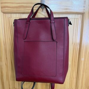 Ecosusi Burgundy Leather Backpack